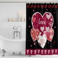 thumbnail image 2 of Black Valentines Day Shower Curtain Set - Standard 72" x 72" Washable Bathtub Curtain with 12 Hooks, Love Hearts Romantic Farmhouse Waterproof Fabric Stall Shower Curtains for Bathroom/Bathtub Décor, 2 of 6