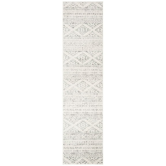 SAFAVIEH Tulum Lakisha Distressed Southwestern Runner, 2' x 21', Ivory/Grey