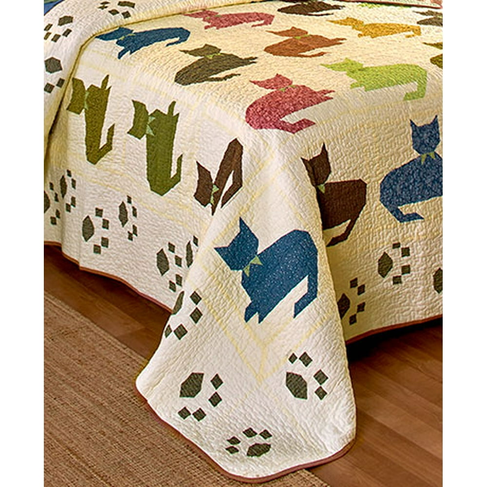 The Lakeside Collection Twin Meow Quilt