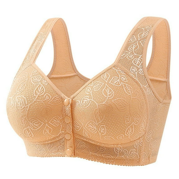 Summer Clearance! Ahuyic Full Coverage Bras for Fomen,Plus Size Bras for Women,Women Leopard-Print Front Buckles Underwear No Steel Close Bra