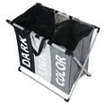 Laundry Cloth Hamper Sorter Basket Bin Foldable 3 Sections with
