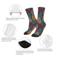 thumbnail image 3 of Zufioo Autumn Leaves Print Children's Mid-tube Socks, Contrast Color High Elastic Sports Socks - Sweat-absorbent, Warm, Suitable for Children Aged 6-10, 3 of 5