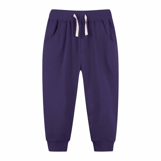 Kids' Solid Color Tracksuit Pants With Bunched Feet Mid Sized Hoodie Pants