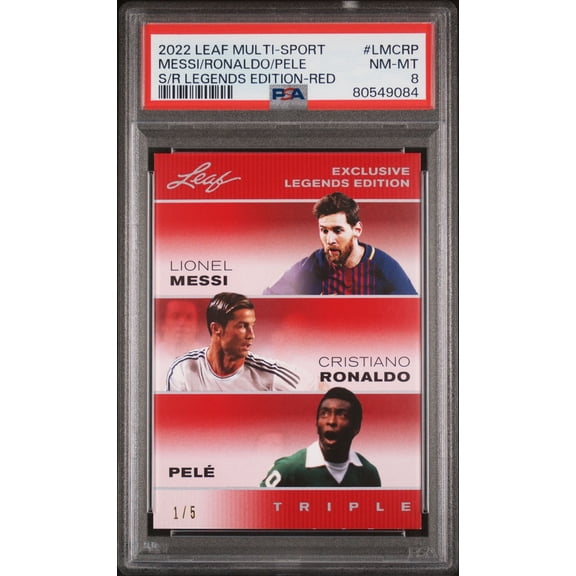 Ronaldo PSA 8 2022 Leaf #LMCRP The Triple Red The #1 of 5 Rare Trading Card