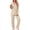 Beige, variant on Weekease Pajama sets for Women Button up Tops Drawstring Pants Sleepwear Contrast Piping Fall Nightwear with Pockets