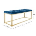 thumbnail image 5 of SAFAVIEH Reynolds Contemporary Modern Glam Tufted Bench, Navy/Brass, 5 of 8