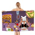 thumbnail image 1 of Pizza Tower Toalla de playa de secado rápido con diseño temático, regalo para mujeres y niñas, ideal para cumpleaños, fans, amantes de la música, uso en la playa o al aire libre, 78 × 160 cm, 1 of 6