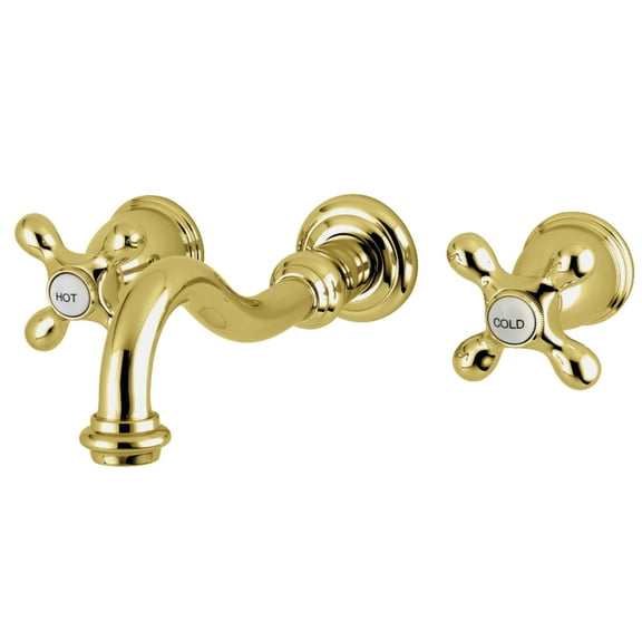 Kingston Brass KS3022AX Restoration Two-Handle Wall Mount Roman Tub Faucet, Polished Brass