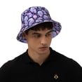 thumbnail image 4 of Salouo crystal Skull flower Print Unisex Bucket Hat, Outdoor Summer Beach Fishing Sun Hat Fun Outdoor Vacation Hat for Men Women Teens,Reversible Double-Side-Wear, 4 of 6