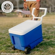 Igloo Wheelie Cool 38 QT Hard Sided Cooler with Wheels, Blue