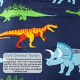 thumbnail image 3 of PERFEMET 4-Piece Toddler Bedding Set - Ultra Soft Cartoon Jurassic Dinosaur Print Boys Toddler Comforter Set - Include Comforter, Flat Sheet, Fitted Sheet and Reversible Pillowcase, Blue Dinosaur, 3 of 8