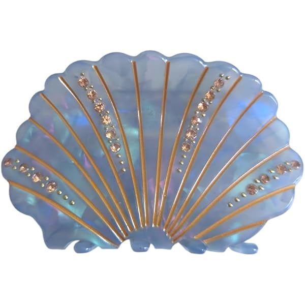 wonima11 Novelty Sea Shell Hair Clips,Cute Acetate Claw Clip for Women,Fashion Hair Clip,Blue