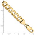 thumbnail image 3 of Auriga 14K Yellow Gold 8.3mm Lightweight Flat Cuban Chain Bracelet 9 inch for Women, 3 of 5
