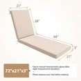 thumbnail image 6 of 72 x 21 x 3 Waterproof Outdoor Chaise Lounge Cushion for Patio Lounge Chair Cushion Replacement, Peachy Tan, 6 of 9
