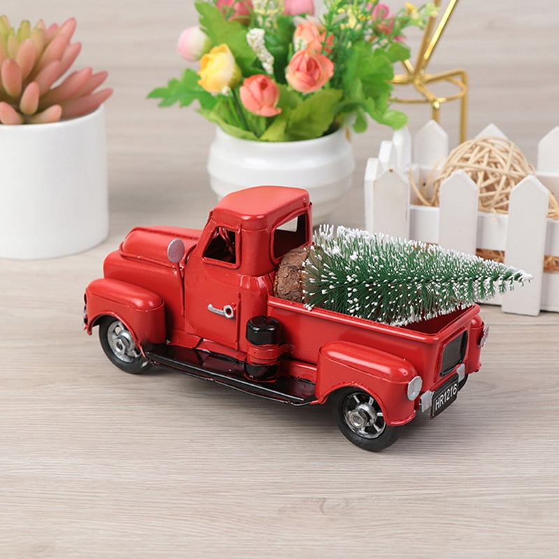 Vintage Red Truck metal rustic home decor man cave office kids room accent pc 