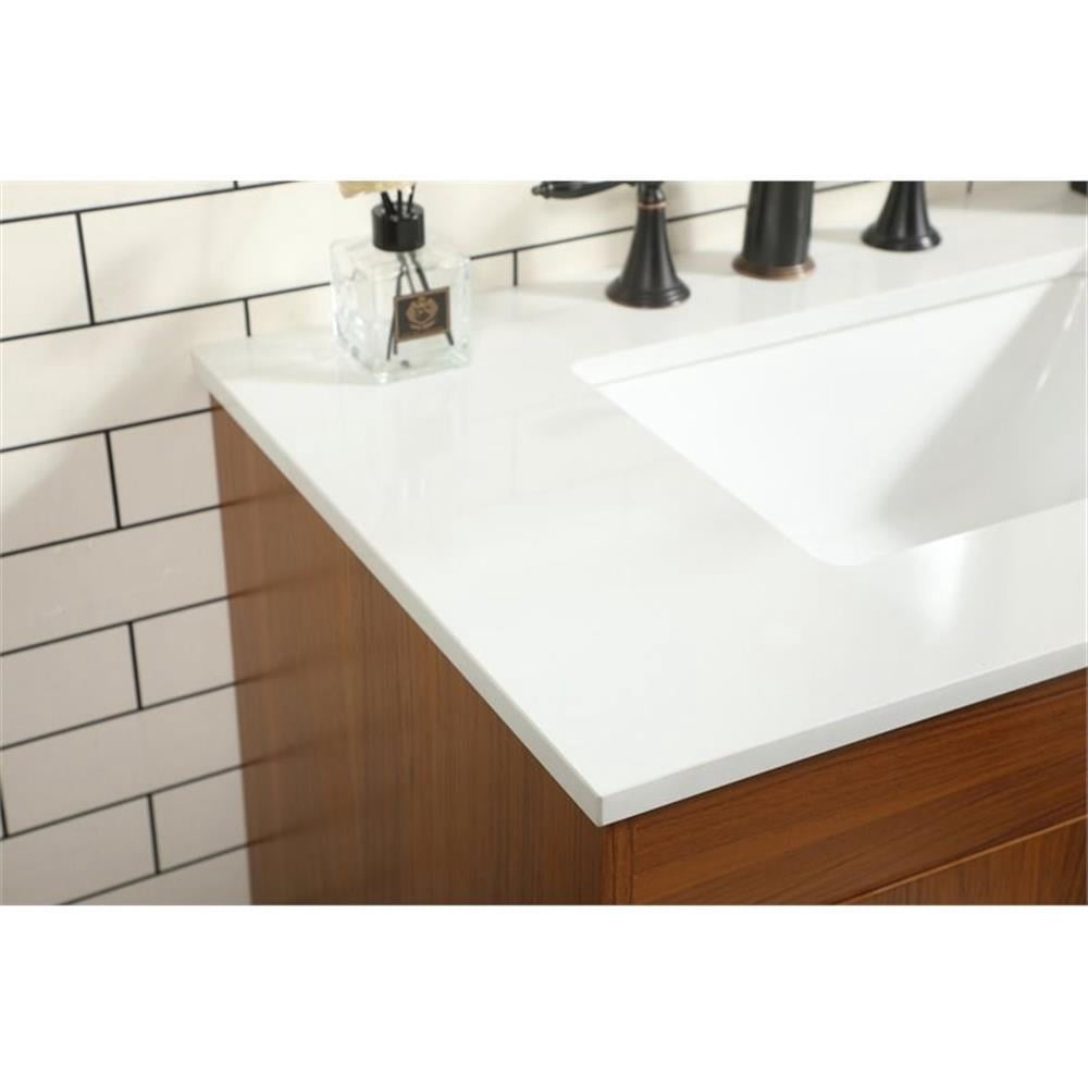 Elegant Kitchen and Bath 30 inch Single bathroom vanity in teak