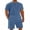 Grey Blue, variant on COOFANDY Men' Beach Outfits 2 Piece Casual Sets Textured Henley Shirt Elastic Drawstring Shorts