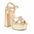 thumbnail image 2 of Sandalia de Tacón Alto 14 cm para Mujer Antonio Cavala 2907 Negro o Dorado Plataforma 4 cm dorado 26, 2 of 8