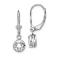 thumbnail image 1 of White Sterling Silver Earring Drop & Dangle Women'S Cubic Zirconia CZ Round Clear 26 mm 7, 1 of 2
