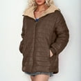 thumbnail image 6 of Womens Winter Parka Jackets Solid Plus Fleece Cotton Jacket Warm Lamb Fleece Top Coat Sweater Coat Savings up to 30% off, 6 of 7