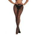 thumbnail image 3 of HBFAGFB Bas Résille pour Femmes, Tube Long, Bretelles, Rose, Creux, Bas en Strass, Noir, 3 of 9