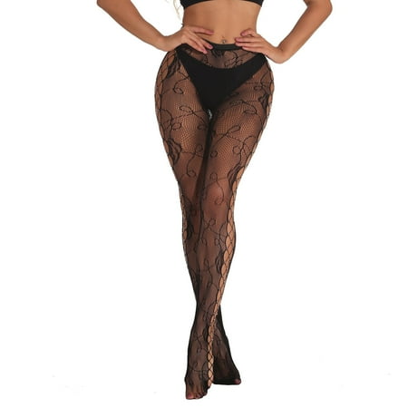 LARUYEKO Women s Long Tube Suspender Sexy Rose Hollow Hot Rhinestone Fishnet Socks Sexy Panties Silk Stockings Pattern Stockings for Women Women Sweater Tights Womens Dot Tights Lace Stockings for