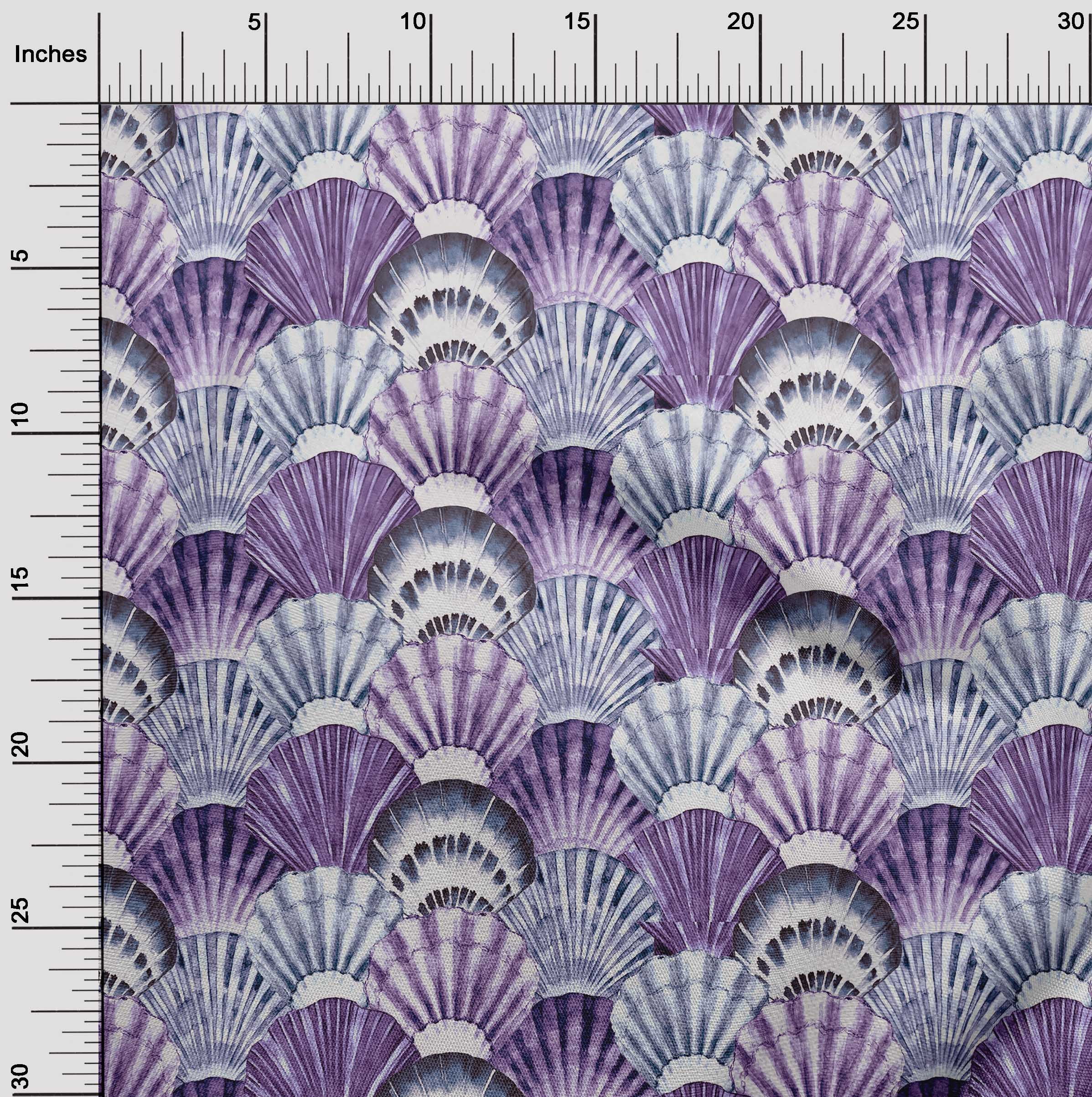 oneOone Cotton Jersey Medium Purple Fabric Sea Shells Ocean Diy Clothing Quilting Fabric Print Fabric By Yard 58 Inch Wide