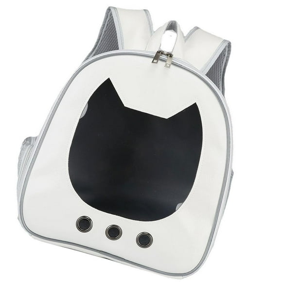 Mochila de transporte para mascotas Bling Bling impermeable resistente a los arañazos ventana grande color blanco
