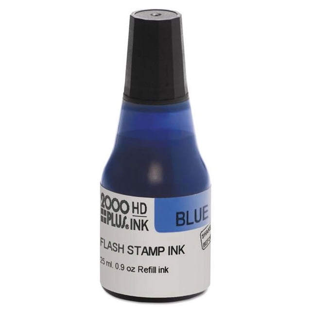 Consolidated Stamp 033959 0.9 oz Pre-Ink High Definition Refill Ink Bottle - Blue