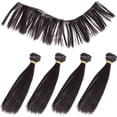 thumbnail image 6 of BESTONZON 5 Pcs 15cm Heat Resistant Straight Hair Wig Handcraft DIY Doll Wigs Weft Hair Extensions for Home School Project (Black), 6 of 6