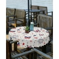 thumbnail image 2 of 4th of July Outdoor Tablecloth with Umbrella Hole and Zipper Patriotic Stars Butterfly Round Tablecloths 60 Inch Waterproof Table Cloths Fireworks Vintage Patio Table Cover for Independence Day Party, 2 of 6