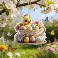 thumbnail image 2 of AZXY Easter Chick Ornaments for Tree, 2D Flat Miniature Easter Hanging Decorations, Small Chick with Easter Eggs & Flowers in Teacup Ornaments for Tree, Spring Home Party Indoor Outdoor DIY Crafts, 2 of 7