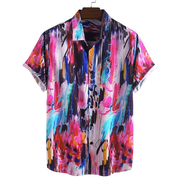 Birdeem Chemise Décontractée à Manches Courtes Style Vacances Hawaïennes pour Hommes