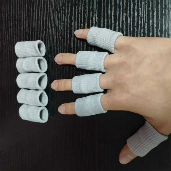 10 Pieces/Set Portable Knuckle Sleeve Left Right Hand Elastic Breathable Knuckles Brace Protector Protective Gloves Sports Gear Grey