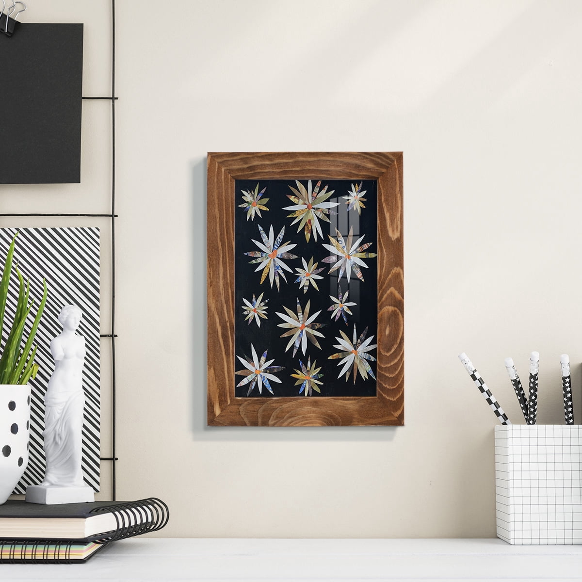 Starburst Too I - Framed Print w/glass - Walnut