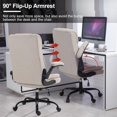 thumbnail image 6 of Office Chair High Back Ergonomic Executive Chair Comfortable Fabric Padded Home Office Desk Chairs with Flip-up Adjustable Armrest Swivel Wheels (Beige), 6 of 14