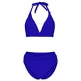 thumbnail image 5 of Enjoytime Bikini Sets for Women Sporty Two Piece Swimsuits Solid Color Halter Swim Top with High Waisted Bottom Bathing Suits for Women Tummy Control, 5 of 6