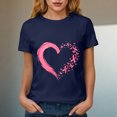 thumbnail image 6 of Women Breast Cancer Print T Shirt Short Sleeve Women Short Sleeve Round Neck Tee Comfy Casual Vacation Clothes, 6 of 8