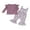 Purple, variant on Suealasg Toddler Girls Fall Outfits Set Clothes 1T 2T 3T 4T 5T Fly Sleeve Ribbed T-shirt  Daisy Print Suspender Flared Pants 2Pcs Autumn Clothing for Little Girls