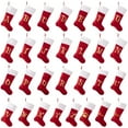 thumbnail image 4 of Nvzi 2 calcetines navideños con monograma, calcetines navideños con iniciales familiares de 17,7 pulgadas, puño de felpa blanca supersuave con cuerpo de terciopelo rojo de lujo y letra dorada, A, 4 of 4