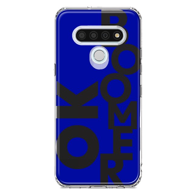 MUNDAZE LG Stylo 6 Shockproof Clear Hybrid Protective Phone Case Blue Clear Funny Text Quote Ok Boomer Cover