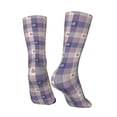 thumbnail image 5 of Uemuo Heart Check Plaid Pattern Women's Crew Socks, Soft Durable Breathable Moisture-Wicking with Odor Control Cotton socks, 5 of 9