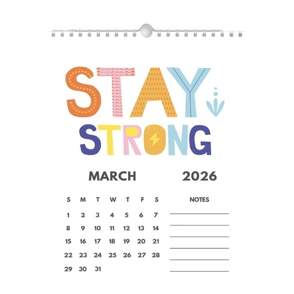 2026 Growth Motivational Wall Calendar, Inspirational Quotes For Office Home Planning