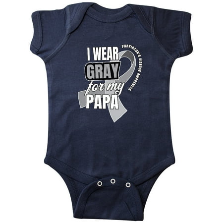 

Inktastic I Wear Gray For My Papa Parkinsons Disease Awareness Gift Baby Boy or Baby Girl Bodysuit