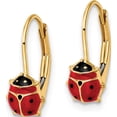 thumbnail image 2 of 14K Yellow Gold Polished Enameled Ladybug Leverback Earrings (14.5 X 12) Made In Italy ye2087, 2 of 5