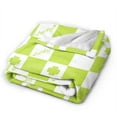 thumbnail image 6 of Lucky Clover Throw Blanket, Fluffy Soft Cozy Blanket Flannel Plush Microfiber Couch Throw, 80"x60", 6 of 8