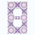 thumbnail image 2 of Metal Light Switch Plate Cover Mandala Purple Gray Floral Pattern Damask MDL107, 2 of 13