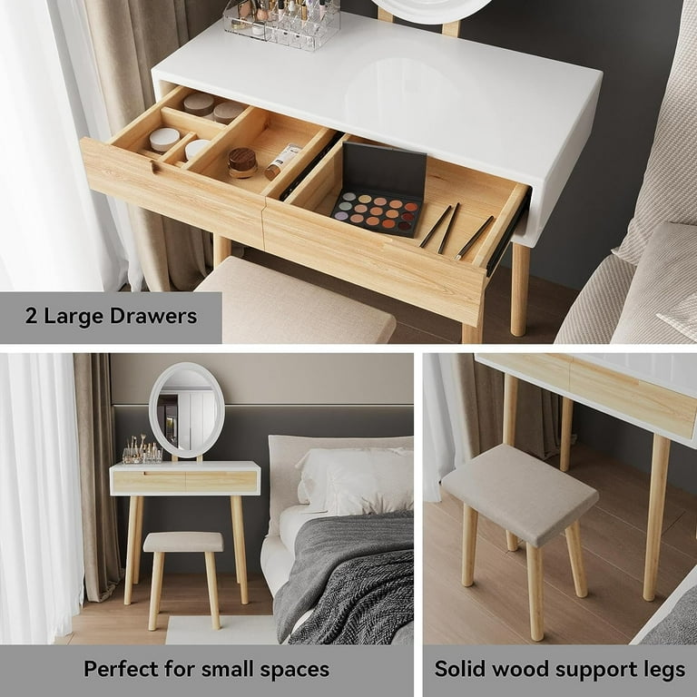 ikea dressing table brown Solid Wood Modern Dressing Table