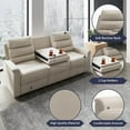 thumbnail image 4 of ijuicy 3-Seater Reclining Sofa with 2 Cup Holders,Sofa Recliner with Flipped Middle Backrest, Home Theater Seating Furniture for Living Room,Beige, 4 of 6