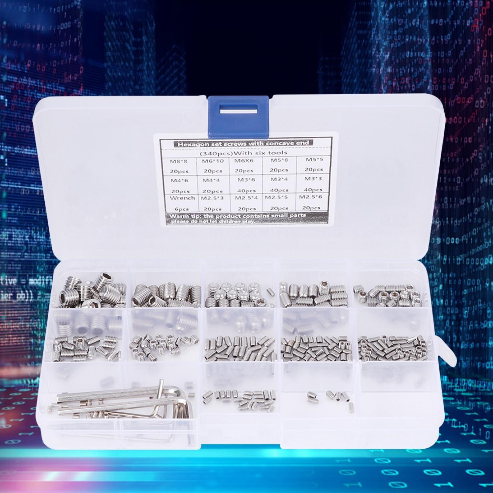 Wrench Clearly Set Screw 340Pcs Stainless Steel for Instruments Accurate Instruments Meters Electronic Products No Burrs Smooth Portable Set Screw Set Wrench Clearly Set Screw 340Pcs Stainless Steel for Instruments Accurate Instruments Meters Electronic Products No Burrs Smooth Portable Set Screw Set